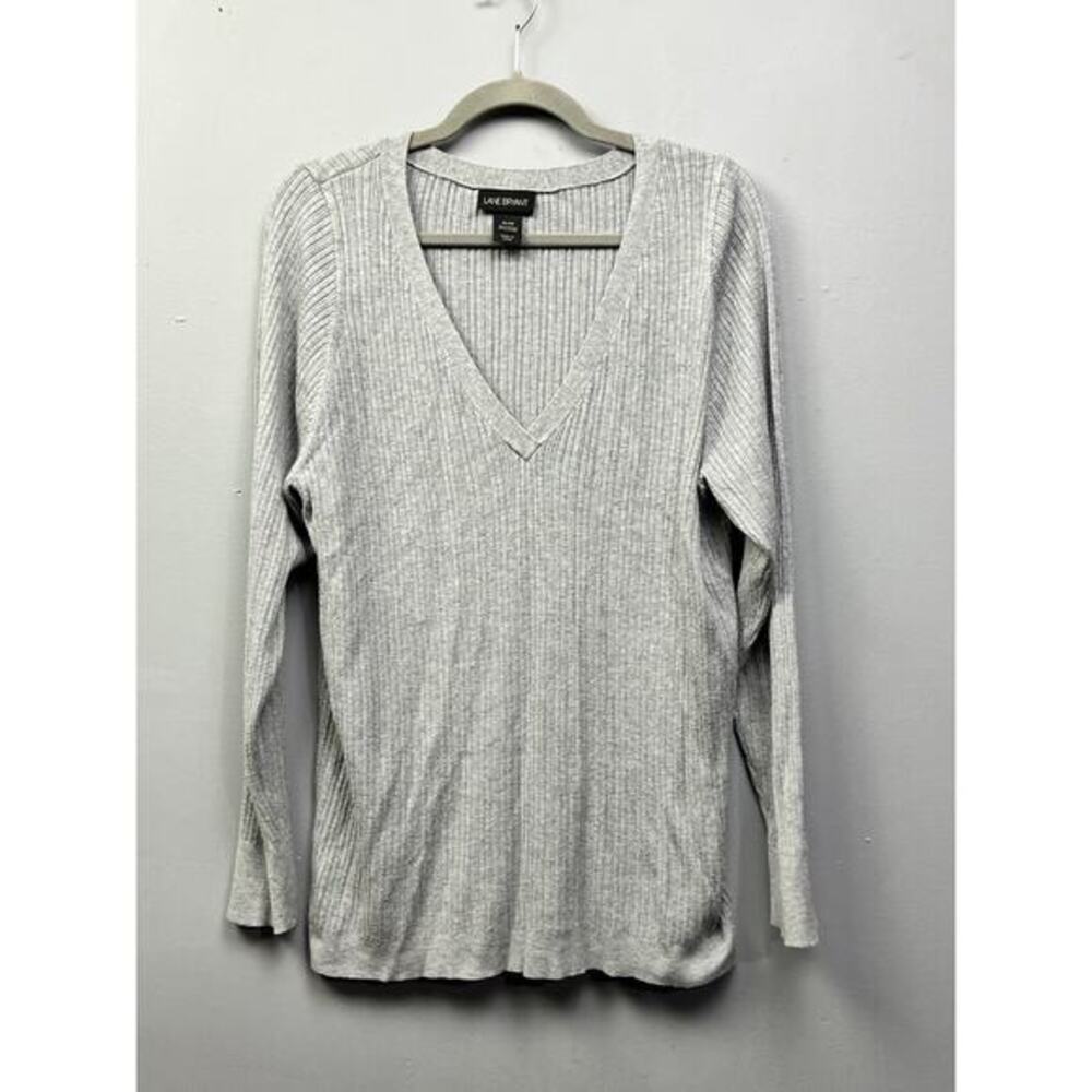 Lane Bryant Sweater Top Womens Size 18/20‎ Long Sleeve Knit V Neck Stretch